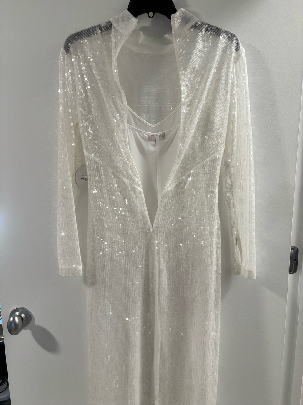 STAUD White Sequin Midi Dress - Picture 5 of 9